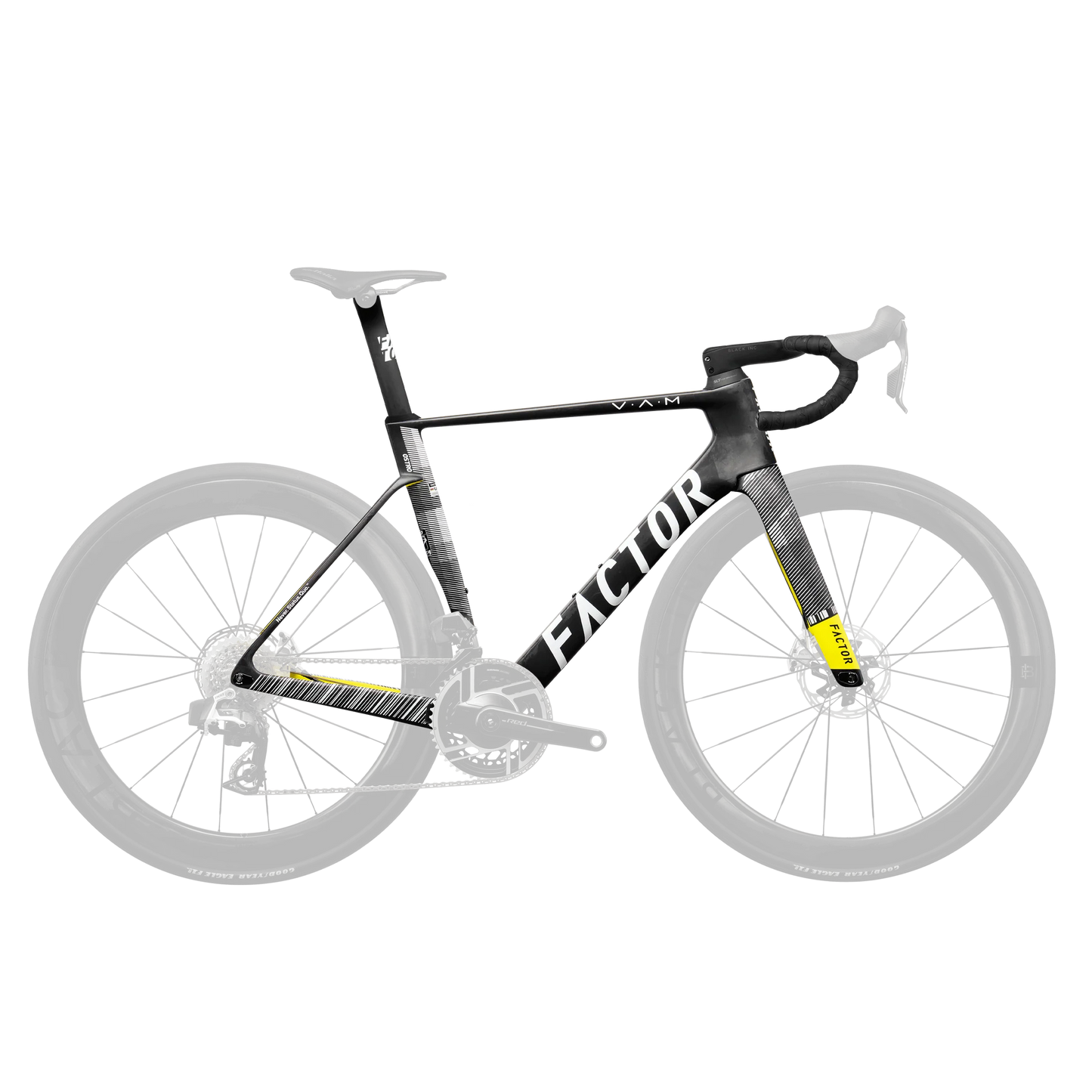 FACTOR OSTRO VAM Premium Package Frameset - Geometric Black/White/Yellow (includes seatpost and handlebar)