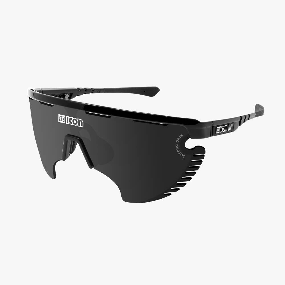 SCICON AEROWING LAMON BLACK GLOSS Sunglasses - MULTIMIRROR SILVER LENSES