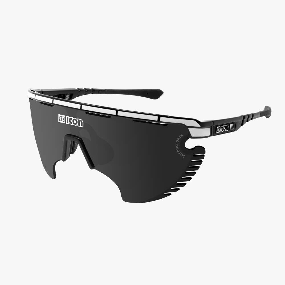 SCICON AEROWING LAMON BLACK/WHITE Sunglasses - MULTIMIRROR SILVER LENSES