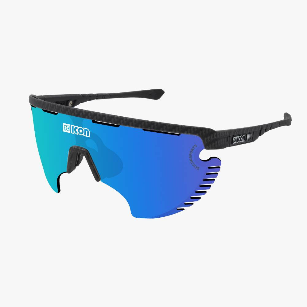 SCICON AEROWING LAMON CARBON MATT Sunglasses - MULTIMIRROR BLUE LENSES