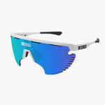 SCICON AEROWING LAMON WHITE GLOSS Sunglasses - MULTIMIRROR BLUE LENSES