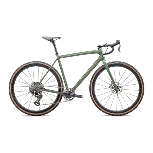 SPECIALIZED Sworks Crux Gravel Bike Sram Red AXS 2025 - Gloss Cypress Metallic / Viavi Gold To Silver Pearl