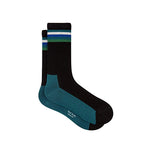 PAUL SMITH Alfonzo Stripe Socks - Teal / Black-Casual Socks-5059970233623