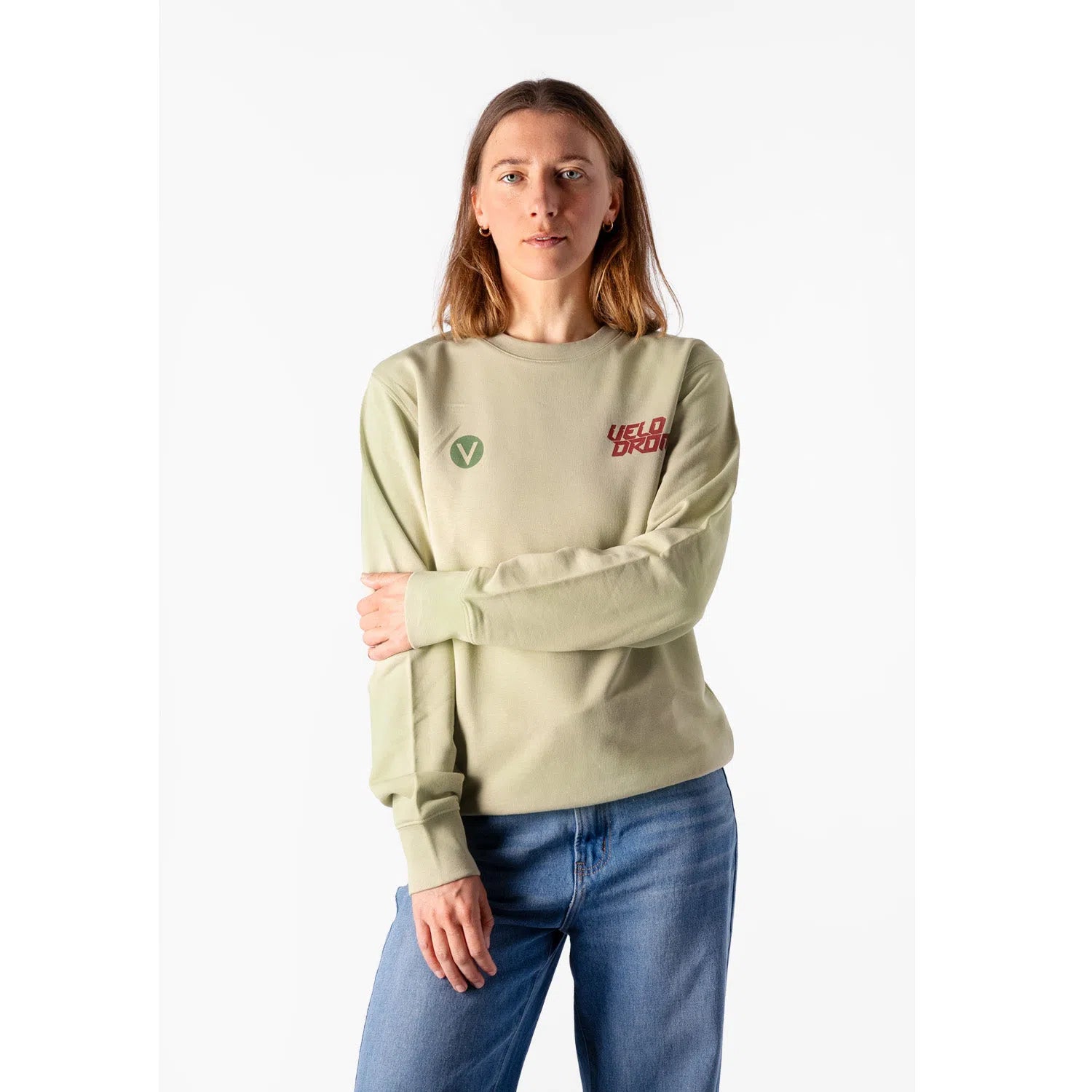 Velodrom Casual Sweatshirt - Pale Green/Burgundy