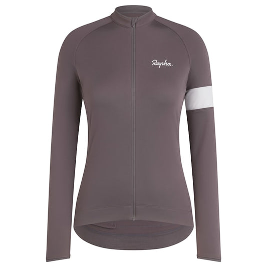 RAPHA Core Long Sleeve Women Jersey - PKW Mushroom/White-Velodrom