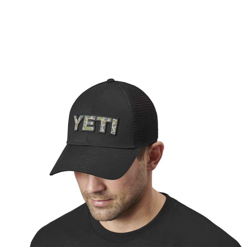 YETI Logo Badge Camo Trucker Hat - Black – Velodrom CC