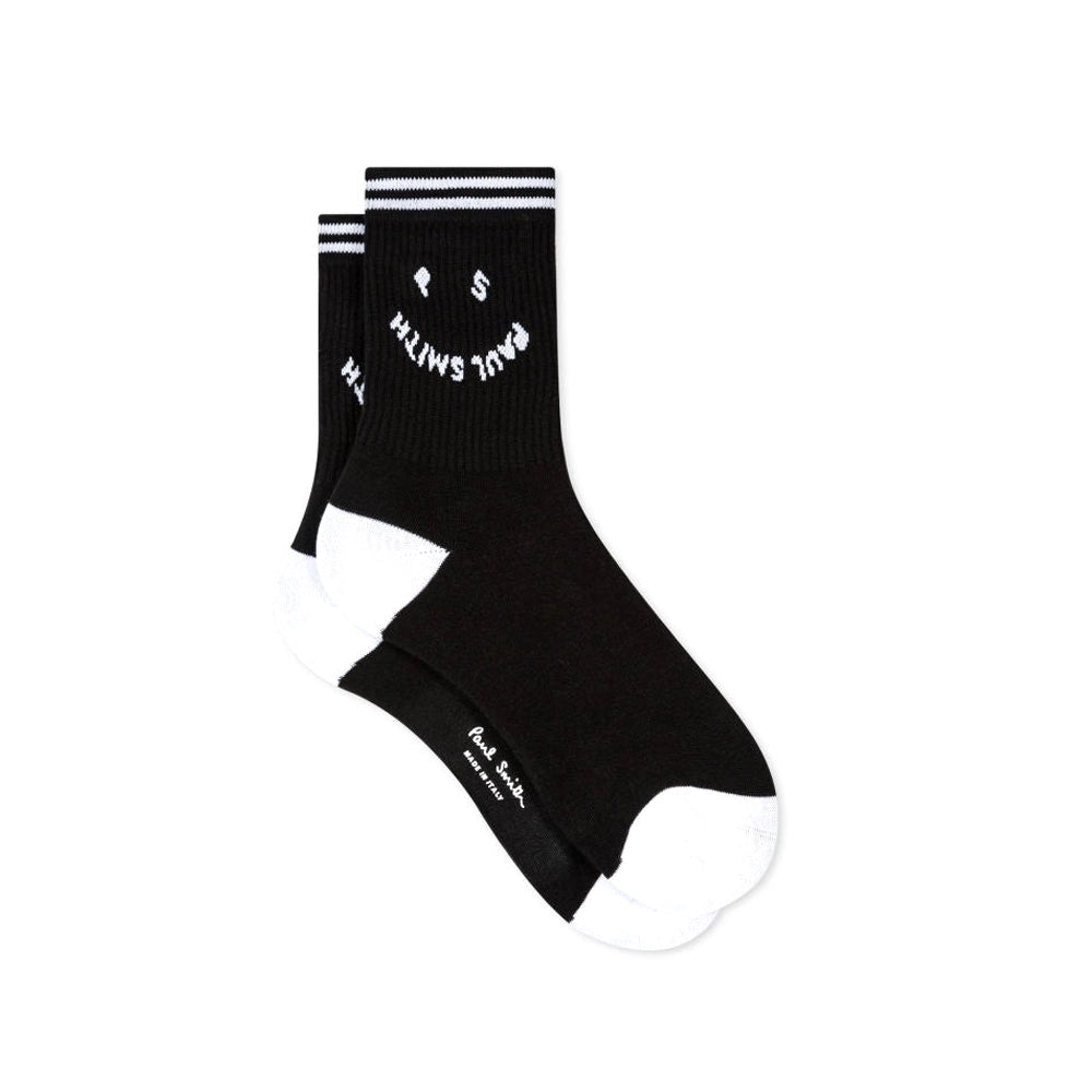 PAUL SMITH Women Ribbed Socks - Black-Casual Socks-5059553244848