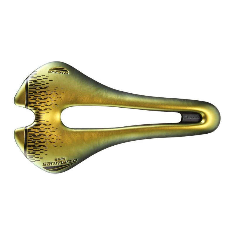 SELLE SAN MARCO ASPIDE SHORT OPENFIT RACING Saddle - Iridiscent Gold ...