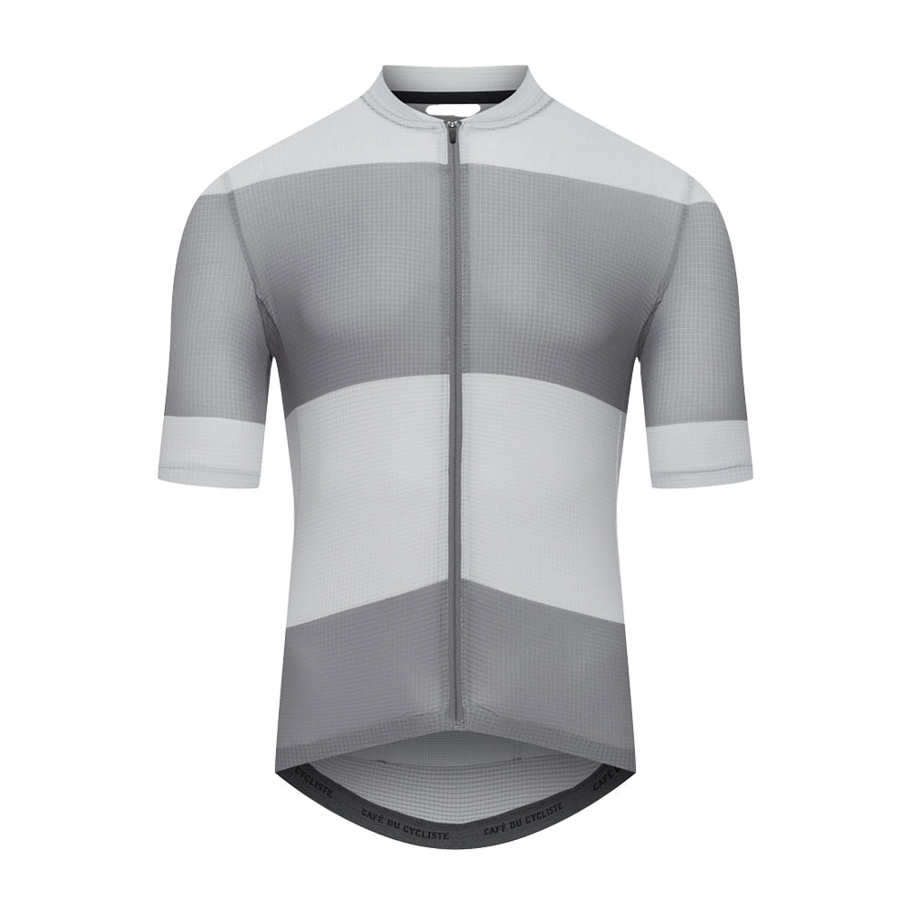 CAFE DU CYCLISTE Angeline Ultralight Cycling Jersey - Grey/White-Jerseys-