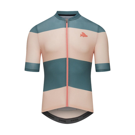 CAFE DU CYCLISTE Angeline Ultralight Cycling Jersey - Sand Scots Pine Stripe-Jerseys-35133001