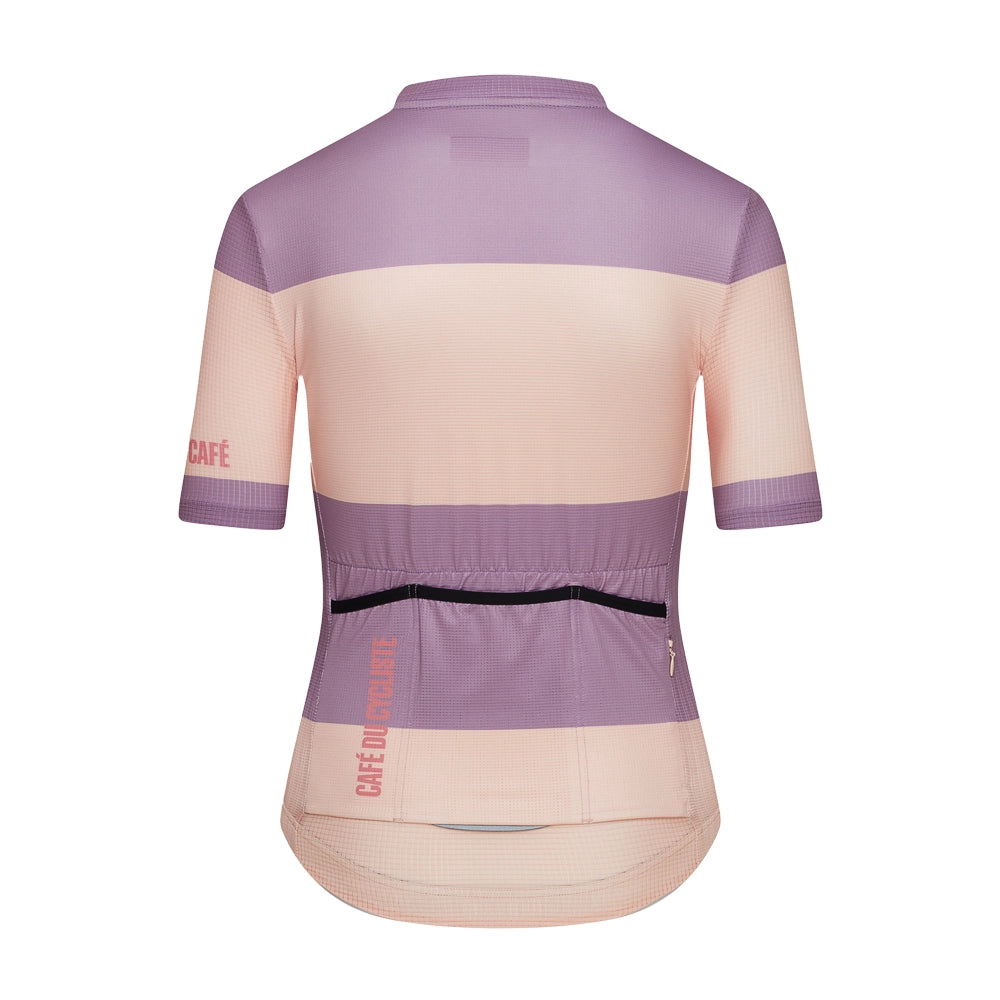 CAFE DU CYCLISTE Angeline Women's Jersey - Sand Glycin Stripe-Jerseys-