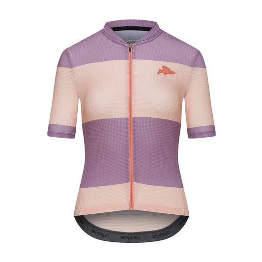 CAFE DU CYCLISTE Angeline Women's Jersey - Sand Glycin Stripe-Jerseys-