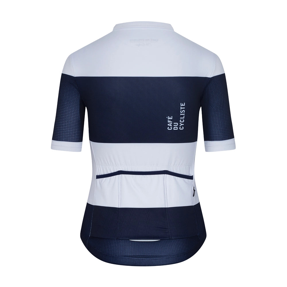 CAFE DU CYCLISTE Angeline Women's Ultralight Jersey - Navy White-Jerseys-