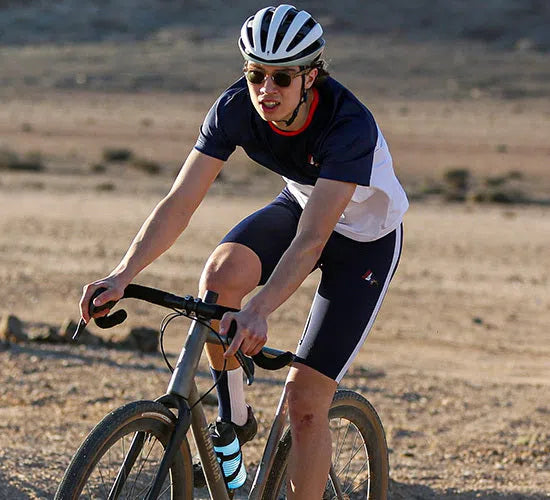 CAFE DU CYCLISTE Betty Gravel Cycling Jersey - Navy/White-Jerseys-