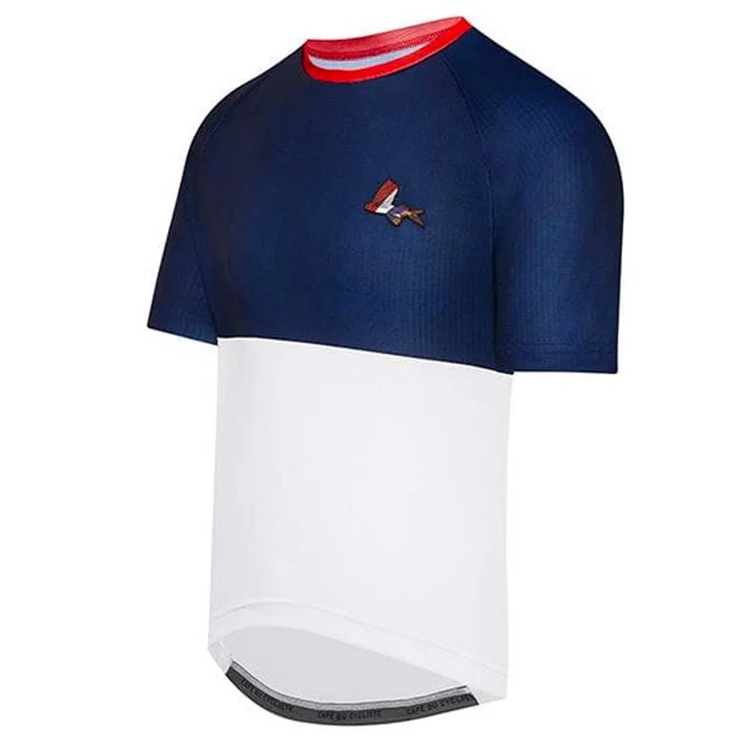 CAFE DU CYCLISTE Betty Gravel Cycling Jersey - Navy/White-Jerseys-