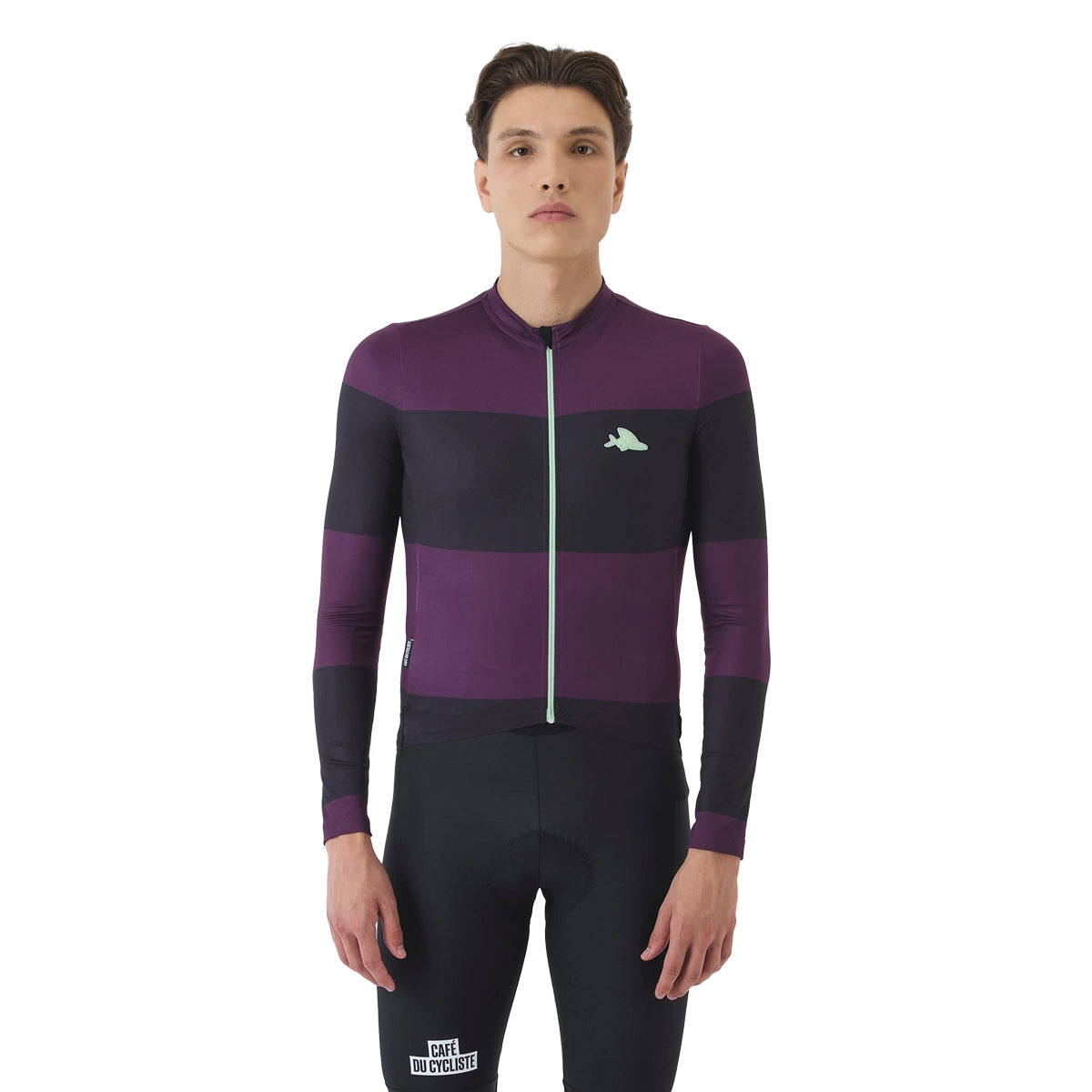 CAFE DU CYCLISTE Constance Midweight Long Sleeve Jersey - Black/Quetsche