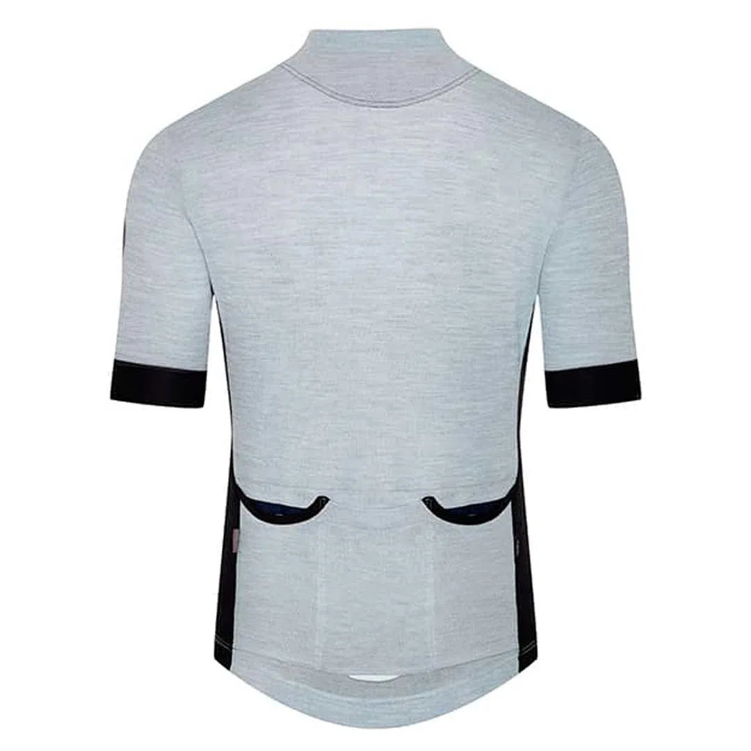 CAFE DU CYCLISTE Eglantine Merino Cycling Jersey - Light Grey-Jerseys-