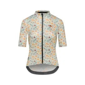 CAFE DU CYCLISTE Fleurette V2 Women's Jersey - Chanterelle Agave-Women Jerseys-3700955400814