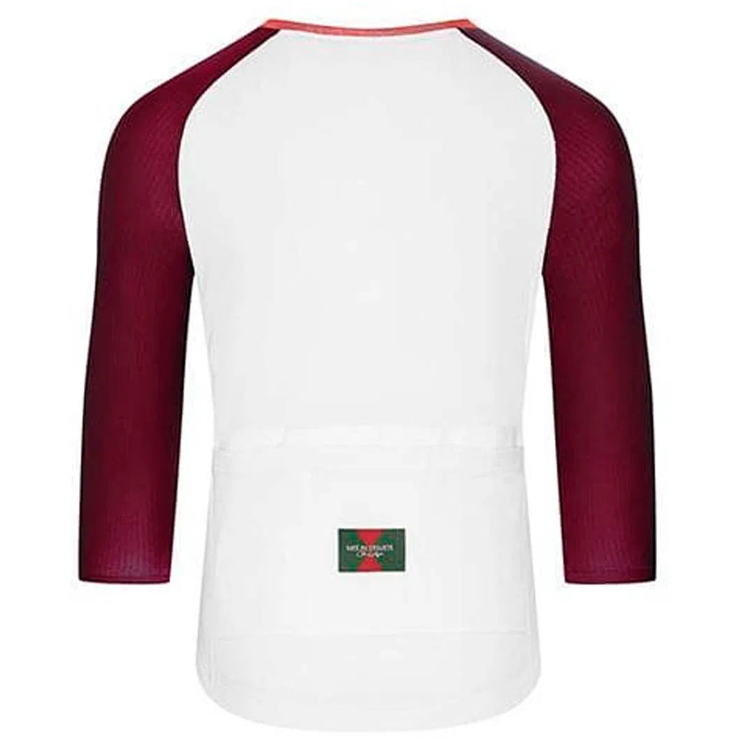 CAFE DU CYCLISTE Gravel Cycling Jersey Barbara - Burgundy/White-Jerseys-