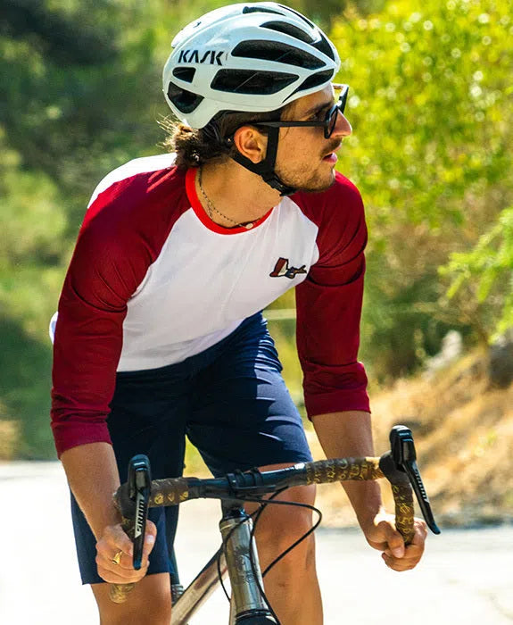 CAFE DU CYCLISTE Gravel Cycling Jersey Barbara - Burgundy/White-Jerseys-