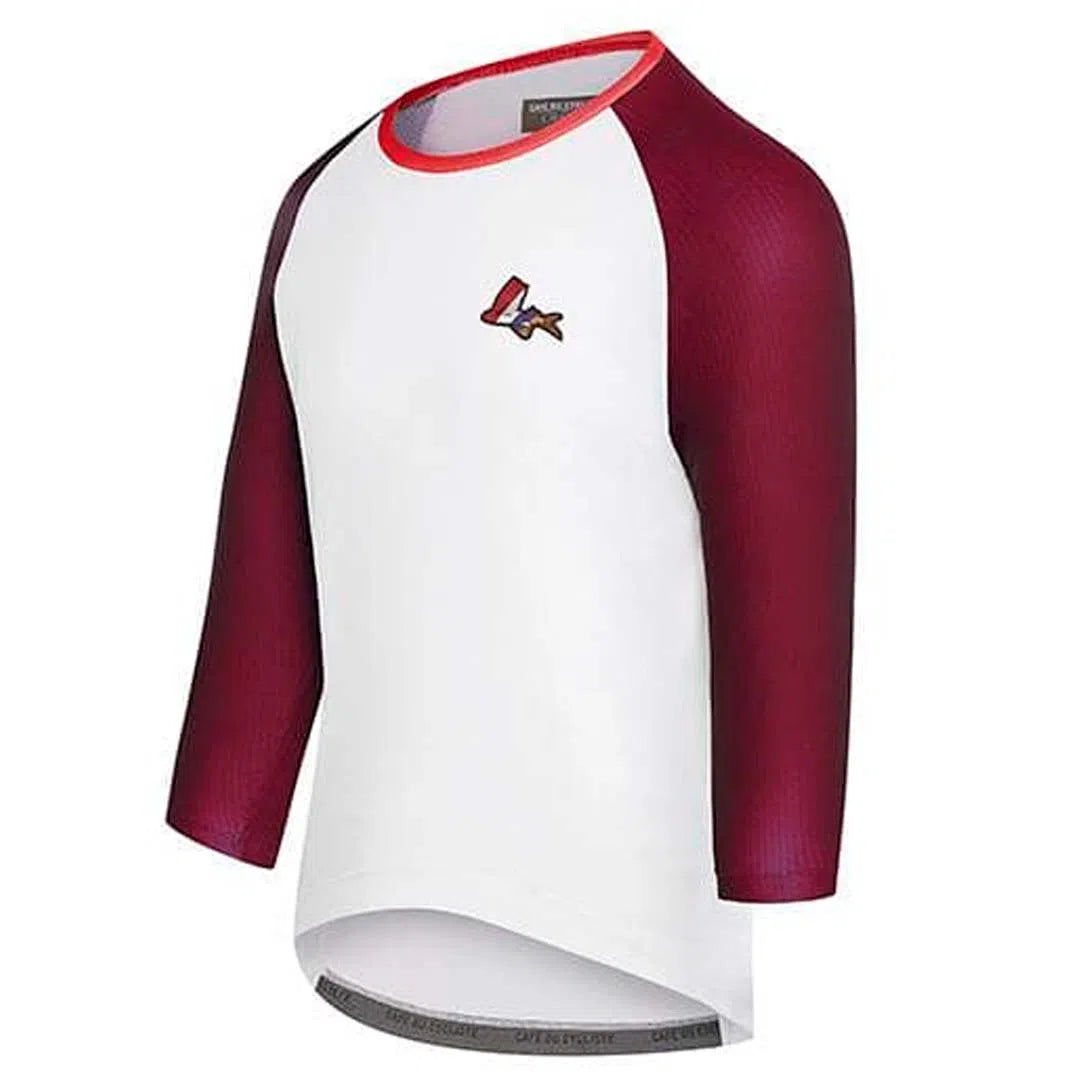 CAFE DU CYCLISTE Gravel Cycling Jersey Barbara - Burgundy/White-Jerseys-