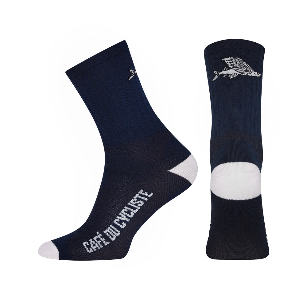 CAFE DU CYCLISTE Gravel Cycling Socks - Flying Fish Navy-Cycling Socks-3700955349182