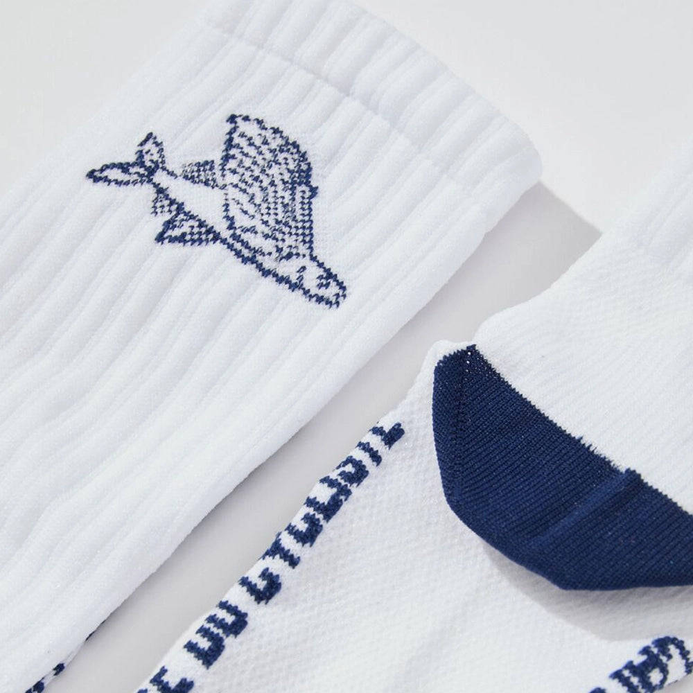 CAFE DU CYCLISTE Gravel Cycling Socks - Flying Fish White-Cycling Socks-