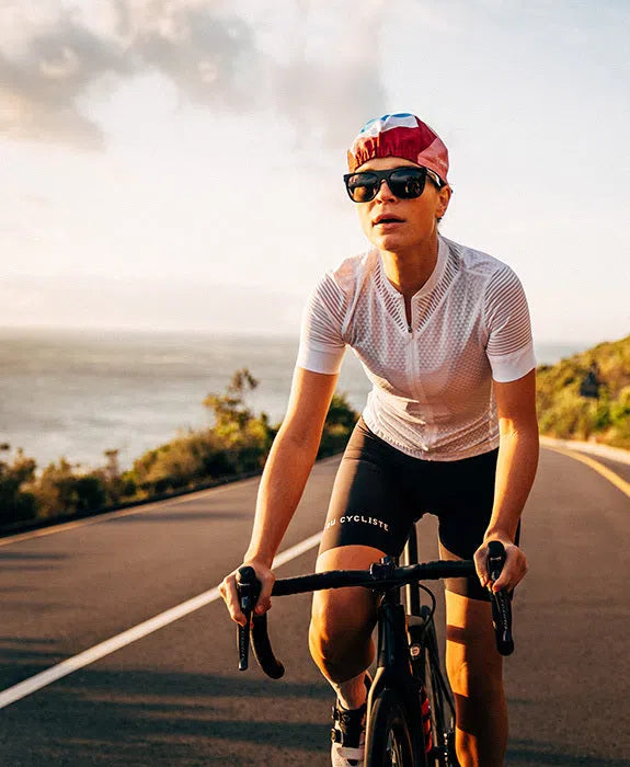 CAFE DU CYCLISTE Micheline Ultralight Cycling Women Jersey - White-Women Jerseys-