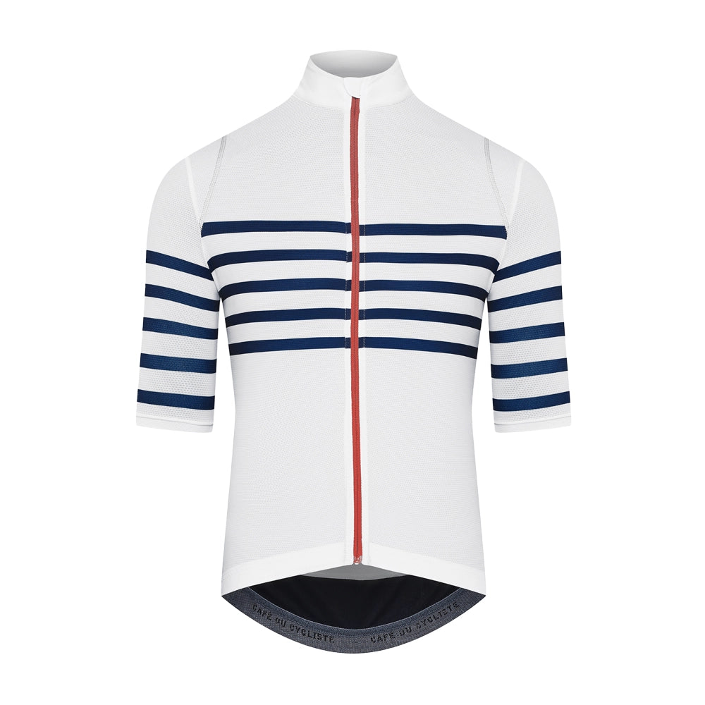 CAFE DU CYCLISTE Mona Cycling Jersey - White Classic-Jerseys-