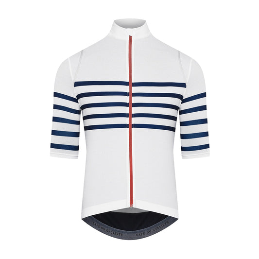 CAFE DU CYCLISTE Mona Cycling Jersey - White Classic-Jerseys-