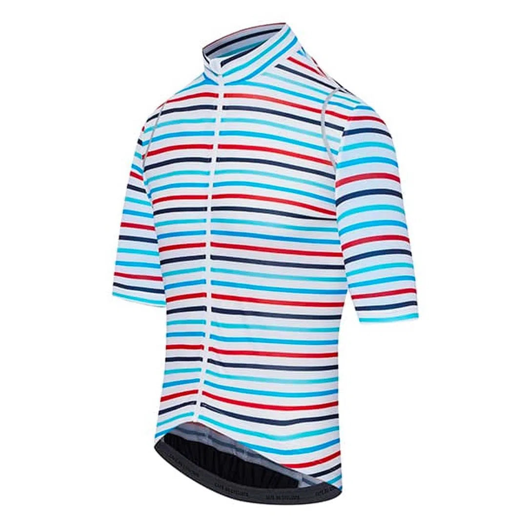 CAFE DU CYCLISTE Mona Jersey - Parasol Bleu Rouge-Jerseys-