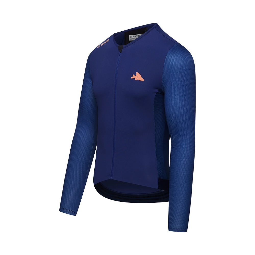 CAFE DU CYCLISTE Roxane LS Cycling Jersey - Navy-Long Sleeve Jerseys-