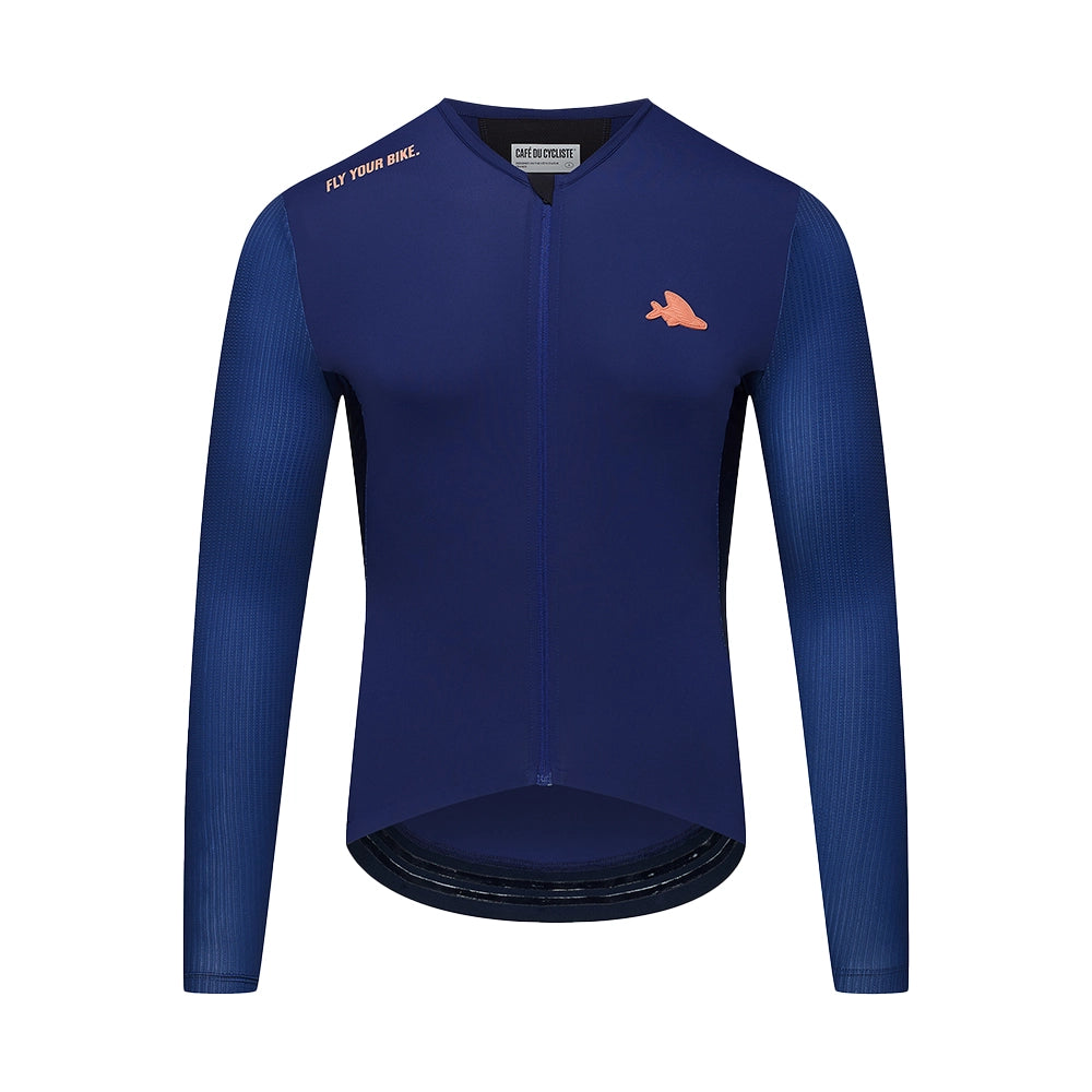 CAFE DU CYCLISTE Roxane LS Cycling Jersey - Navy-Long Sleeve Jerseys-