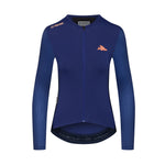 CAFE DU CYCLISTE Roxane LS Cycling Women Jersey - Navy-Women Long Sleeve Jerseys-