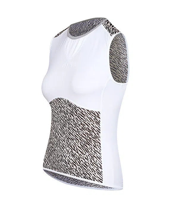 CAFE DU CYCLISTE Women Cecilia Sleeveless Mesh Baselayer - Tiger-Baselayers-