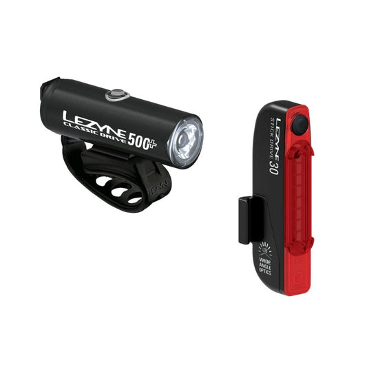 LEZYNE CLASSIC DRIVE 500+ / STICK DRIVE LIGHT PACK - Black-Lights Kits-4710582552083