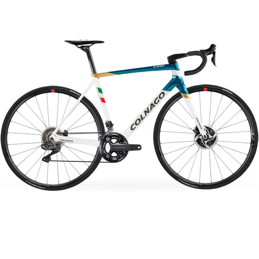 COLNAGO C68 Complete Bike Road Shimano Ultegra DI2 8100 Disc - HRWP White/Gold/Blue-Complete Road Bikes-