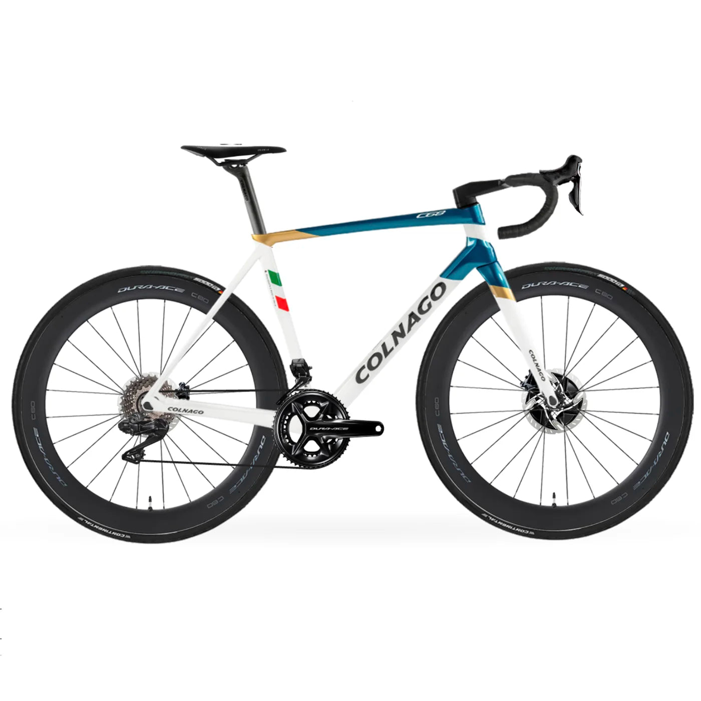 COLNAGO C68 Complete Bike Road Shimano Dura Ace DI2 9200 Disc - White/Gold/Blue HRWP-Complete Road Bikes-