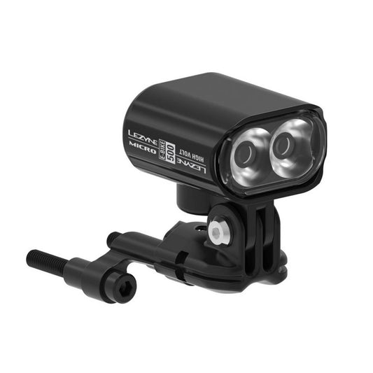LEZYNE EBIKE MICRO 500 HIGH VOLT WITH CABLE & E-BIKE MOUNT FRONT LIGHT - Black-Front Lights-4710582542664