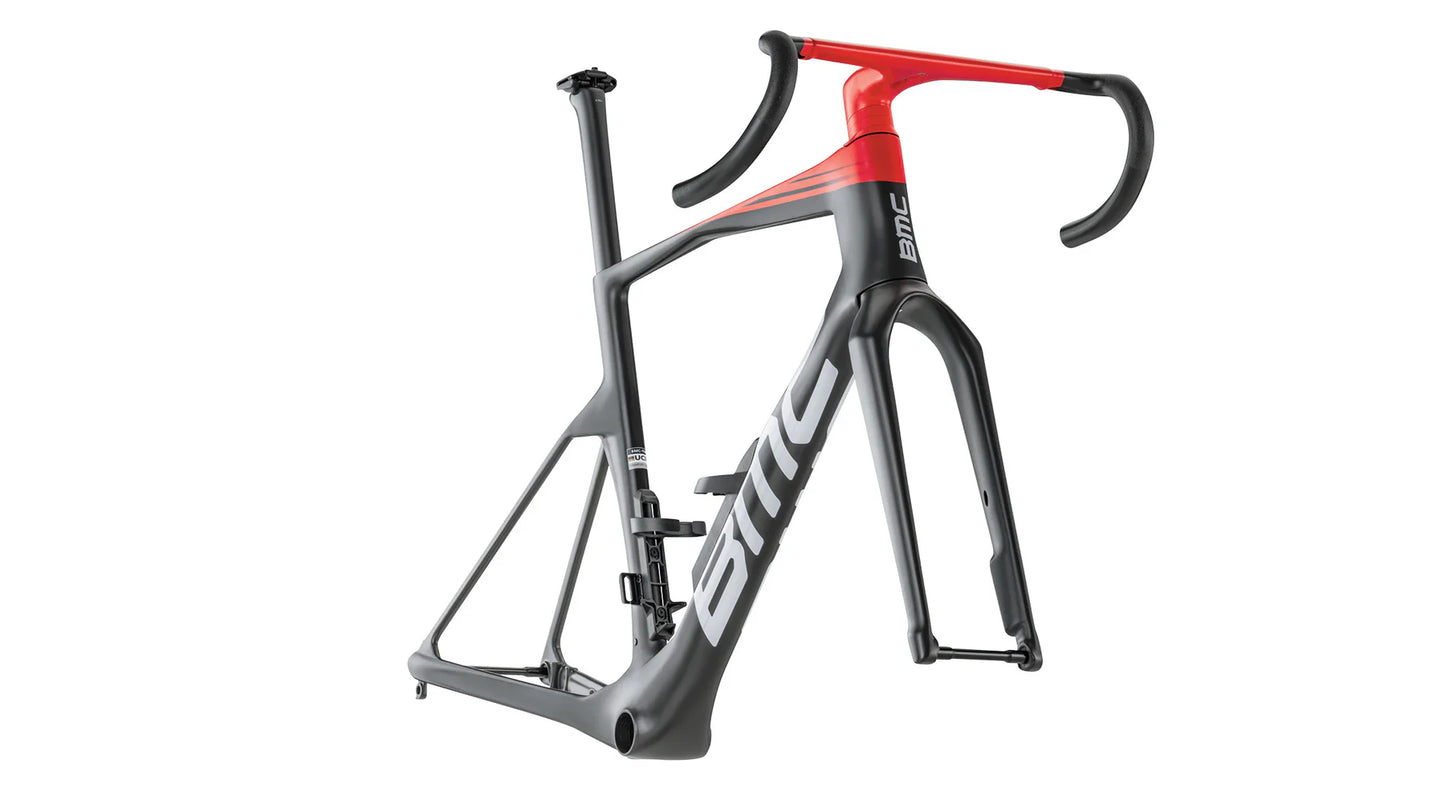 BMC Teammachine R01 MOD Road Frameset - Carbon Black / Neon Red