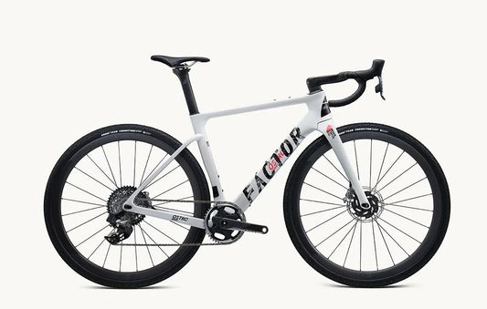 FACTOR OSTRO GRAVEL Disc Complete Bike Gravel Sram Force XPLR AXS - White Grunge-Complete Road Bikes-