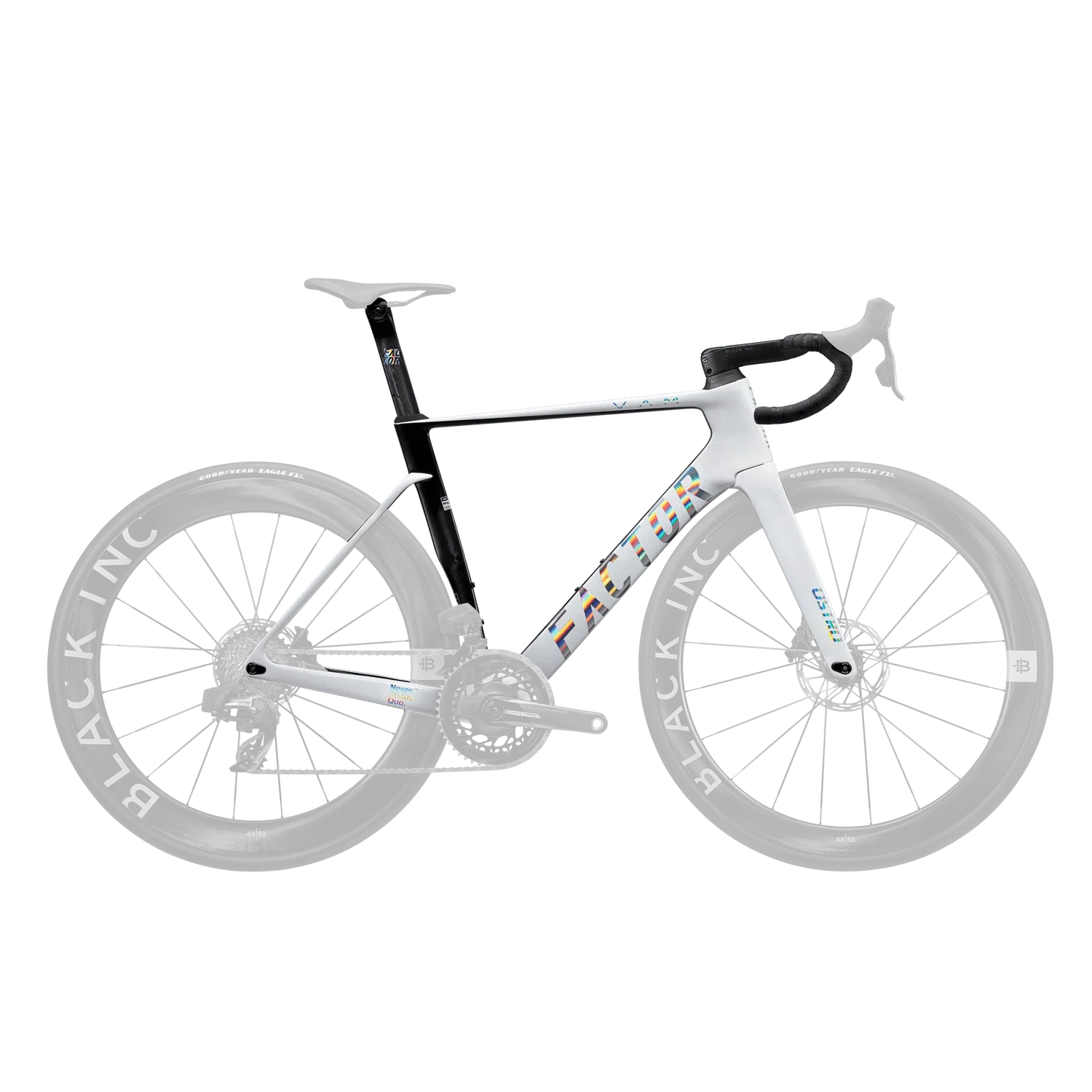 FACTOR OSTRO Premium Package Frameset - White/Chrome (includes seatpost and handlebar)-Road Frameset-92589385