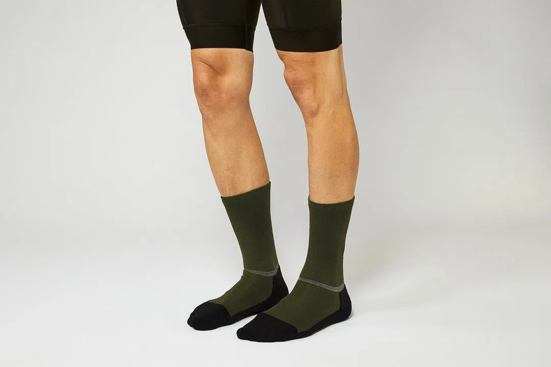 FINGERSCROSSED Socks Merino - Olive-Winter Cycling Socks-