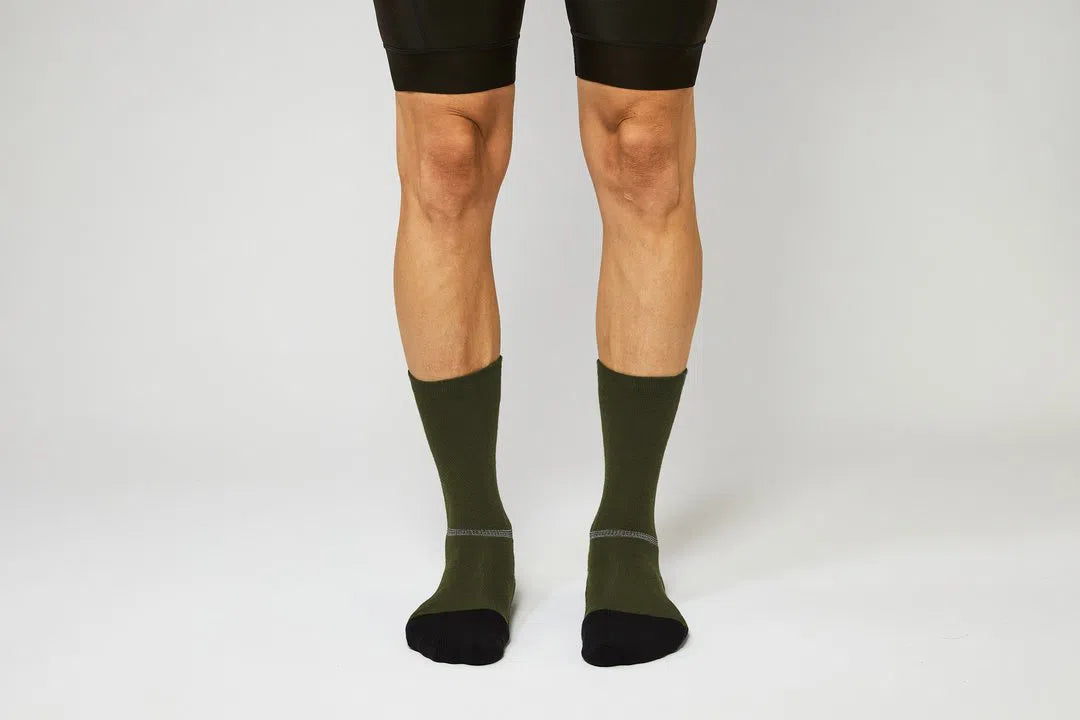 FINGERSCROSSED Socks Merino - Olive-Winter Cycling Socks-