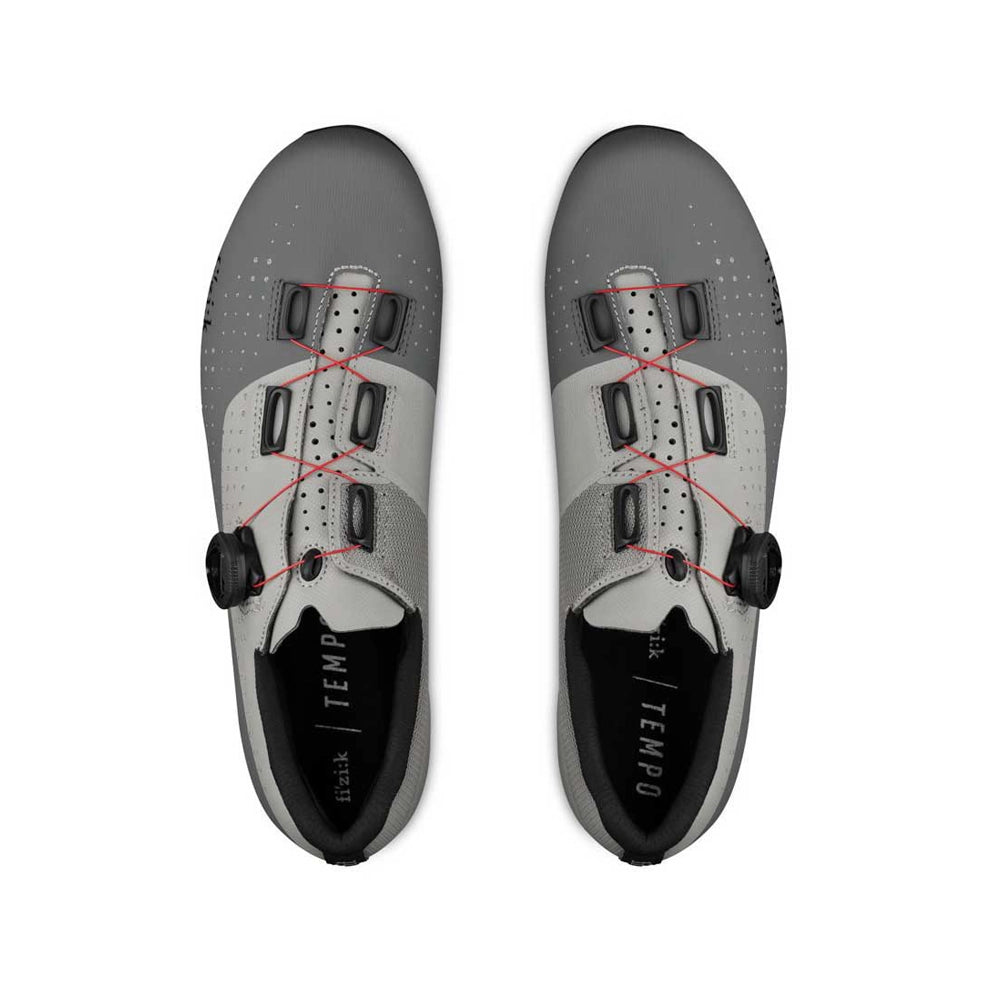 FIZIK TEMPO OVERCURVE R4 Cycling Shoes - Grey/Red-Road Cycling Shoes-8058364079257