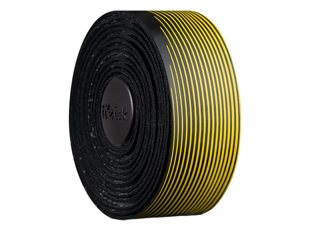 FIZIK VENTO MICROTEX TACKY 2mm Handlebar Tape - Black/Yellow-Bar Tapes-8021890482686