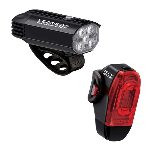 LEZYNE FUSION DRIVE 500+ / KTV DRIVE PRO+ PAIR Light Pack - Black-Lights Kits-4710582552069