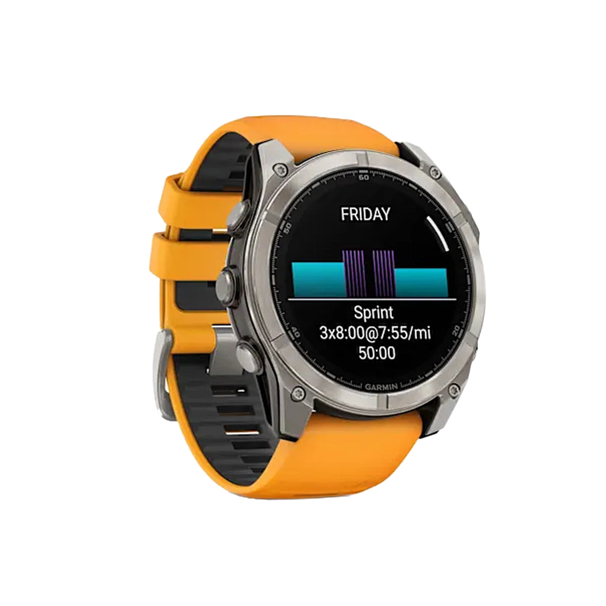 GARMIN Fenix 8 Multisport GPS Amoled Watch - Titanium Spark Orange/Graphite