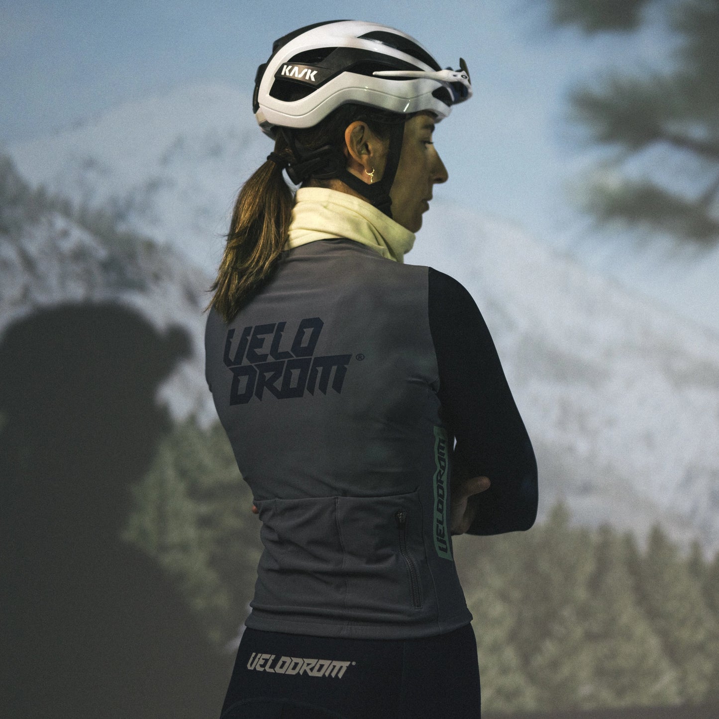 VELODROM RaceDay Thermal Long Sleeve Jersey - Medium Grey/Navy Dual Sleeves