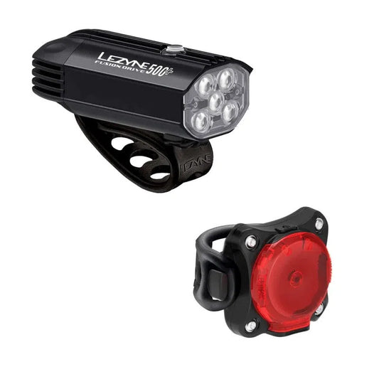 LEZYNE FUSION DRIVE 500+ / ZECTO DRIVE 200+ PAIR Light Pack - Black-Lights Kits-4710582552076